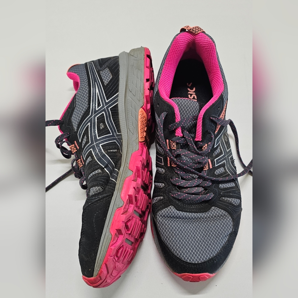 ASICS Women's Black and Pink Athletic Shoes